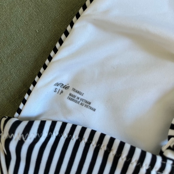 Aerie | Black and White Striped Bikini Top - Picture 4 of 4